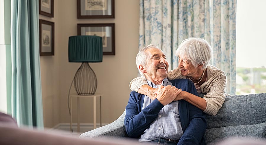 Happy elderly couple